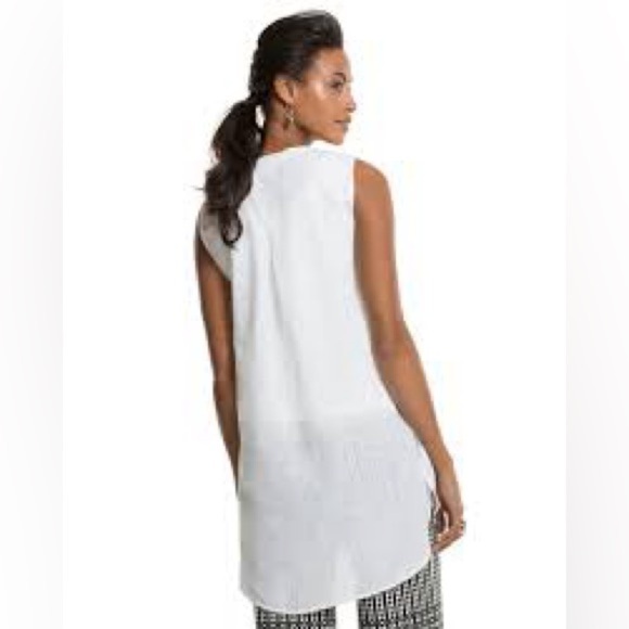 Chicos 100% linen asymmetrical tunic no iron XL - Picture 3 of 10